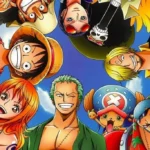 one piece characters smiling in a circle