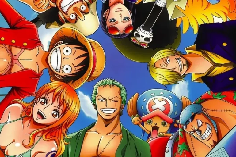 one piece characters smiling in a circle