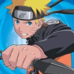 naruto holding a kunai with his left hand