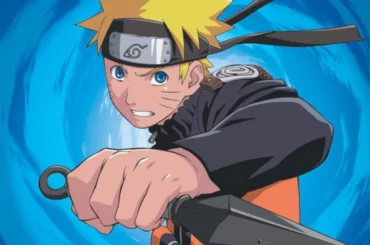 naruto holding a kunai with his left hand